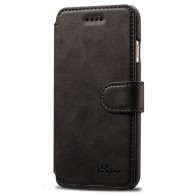 Mobiq Premium Lederen iPhone 8 / iPhone 7 Wallet hoes Zwart 01