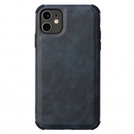 Mobiq Rugged PU Leather Case iPhone 12 Pro Max Blauw - 1