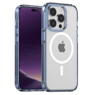 Mobiq Schokbestendigde Magsafe Case iPhone 14 Blauw/Transparant - 1