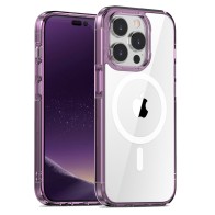 Mobiq Schokbestendigde Magsafe Case iPhone 14 Paars/Transparant - 1