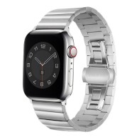 Mobiq Stalen Schakelband Apple Watch 42 / 44 / 45mm Zilver - 1