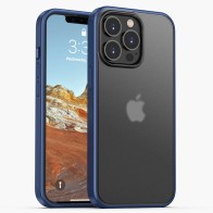 Mobiq Frosted Rugged Bumper Hoesje iPhone 13 Pro Blauw 01