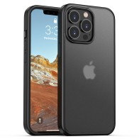 Mobiq Frosted Rugged Bumper Hoesje iPhone 13 Pro Max Zwart 01