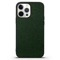 Mobiq iPhone 13 Pro Hoesje Leer Groen 01