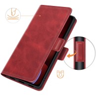 Mobiq - PU Lederen Wallet Hoesje met Sluiting iPhone 14 rood 01