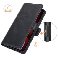 Mobiq - PU Lederen Wallet Hoesje met Sluiting iPhone 14 zwart 01