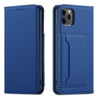 Mobiq Magnetic Fashion Wallet Case iPhone 13 Pro Blauw 01