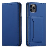 Mobiq - Magnetic Fashion Wallet Case iPhone 14 Max blauw 01