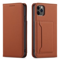 Mobiq - Magnetic Fashion Wallet Case iPhone 14 Pro Max bruin 01