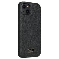 Mobiq Leather Texture Hoesje iPhone 13 Pro Zwart Pebbled 01