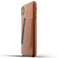 Mujjo Full Leather Wallet Case iPhone XS Max Tan bruin 01