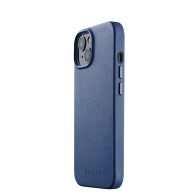 Mujjo - Full Leather Magsafe Case iPhone 14 blauw 01