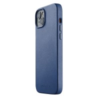 Mujjo - Full Leather Magsafe Case iPhone 14 Max blauw 01