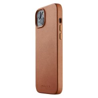 Mujjo - Full Leather Magsafe Case iPhone 14 Max tan 01