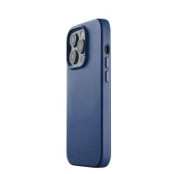 Mujjo - Full Leather Magsafe Case iPhone 14 Pro blauw 01