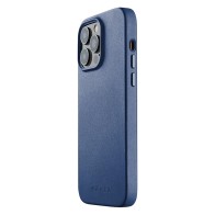 Mujjo - Full Leather Magsafe Case iPhone 14 Pro Max blauw 01