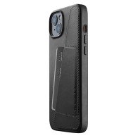 Mujjo - Full Leather Wallet iPhone 14 max zwart 01