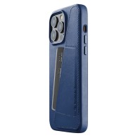 Mujjo - Full Leather Wallet iPhone 14 Pro Max blauw 01