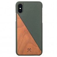 Woodcessories EcoSplit iPhone XS Max Hoesje Kersenhout/Groen 01
