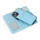 Mobiq - Magnetische 2-in-1 Wallet Case iPhone 14 max lichtblauw 01