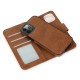 Mobiq - Magnetische 2-in-1 Wallet Case iPhone 14 Pro bruin 01