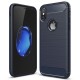Mobiq - Hybrid Carbon TPU iPhone X/Xs Hoesje blauw 01