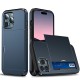 Mobiq - Hybrid Card iPhone 14 Pro Hoesje met Pashouder blauw 01