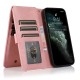 Mobiq Zacht Leren iPhone 14 Wallet Hoesje Roze 01