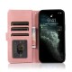 Mobiq Zacht Leren iPhone 14 Wallet Hoesje Roze 03