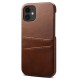 Mobiq Leather Snap On Wallet iPhone 12 / 12 Pro Donkerbruin - 1
