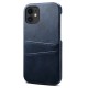 Mobiq - Leather Snap On Wallet iPhone 14 Hoesje blauw 01