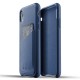 Mujjo Full Leather Wallet Case iPhone XR Case Blauw 05